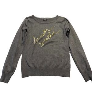 Cielo‎ Sweater Weather Pullover Silk Blend Gray Soft Preppy Office size Medium